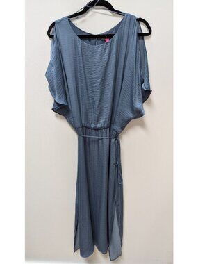 Vince Camuto Dark Blue Cold-Shoulder Empire Dress